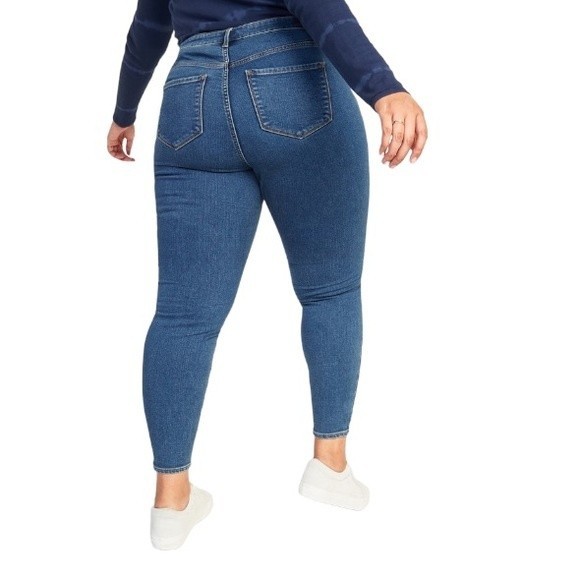 Old Navy Jeans High-Waisted Rockstar Super-Skinny Blue Plus Size 24 - Picture 3 of 16
